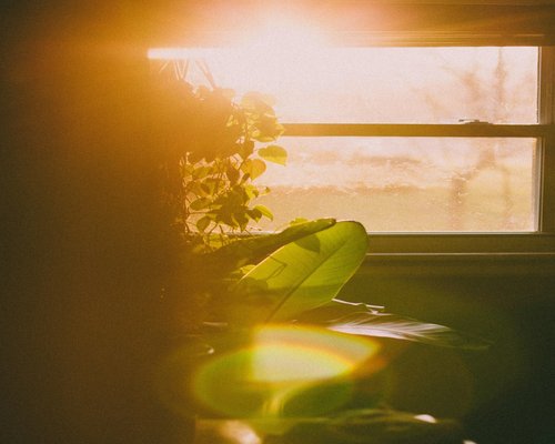 calm reading place near a window with soft light